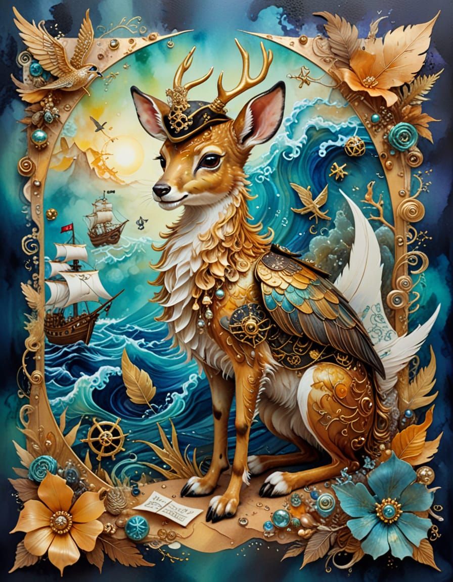 Bambi as Pirate in Surrealist Painting