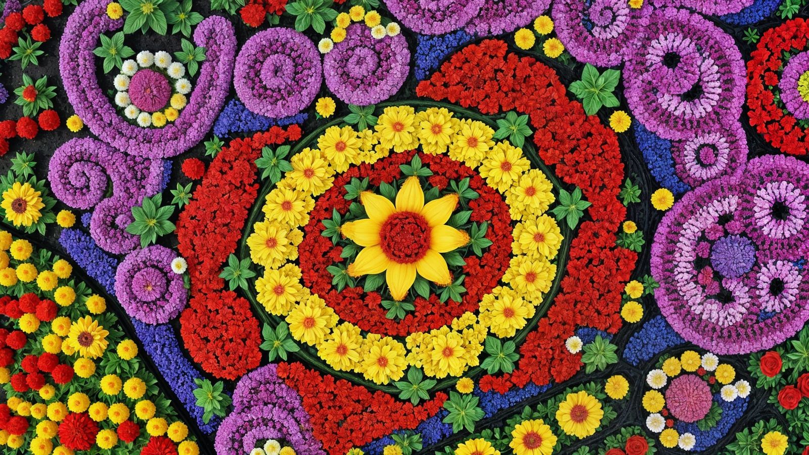 Vibrant Mandelbrot-Inspired Floral Masterpiece