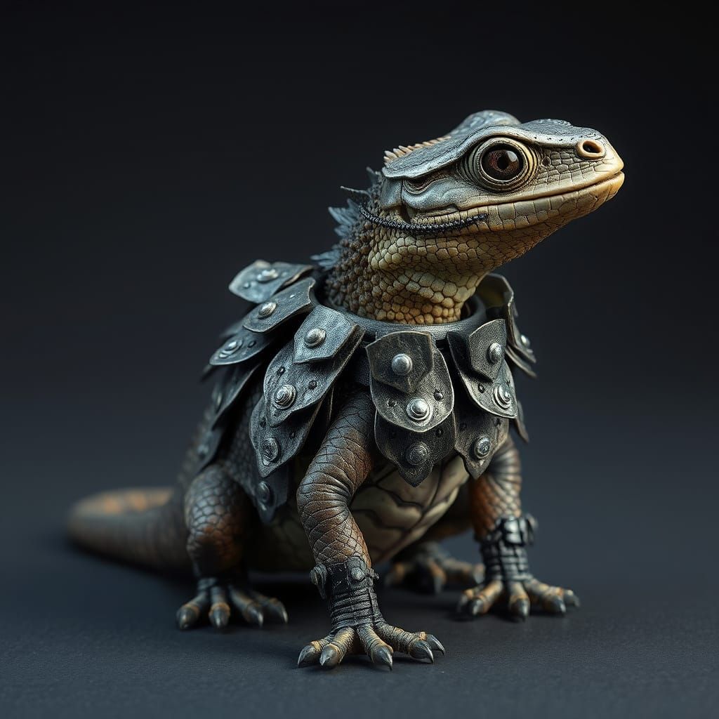 Industrial Reptile with Steel Frill