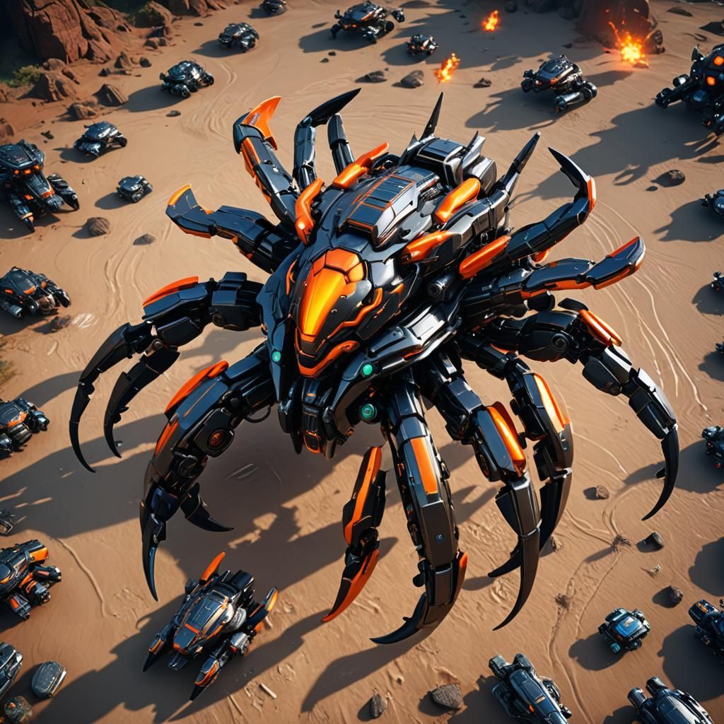 Robotic Kraken: Crab Mech in Space Battle