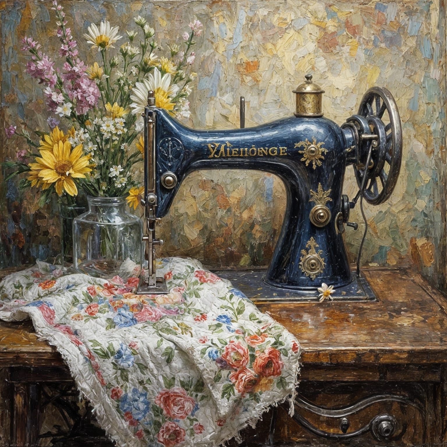 an antique sewing machine