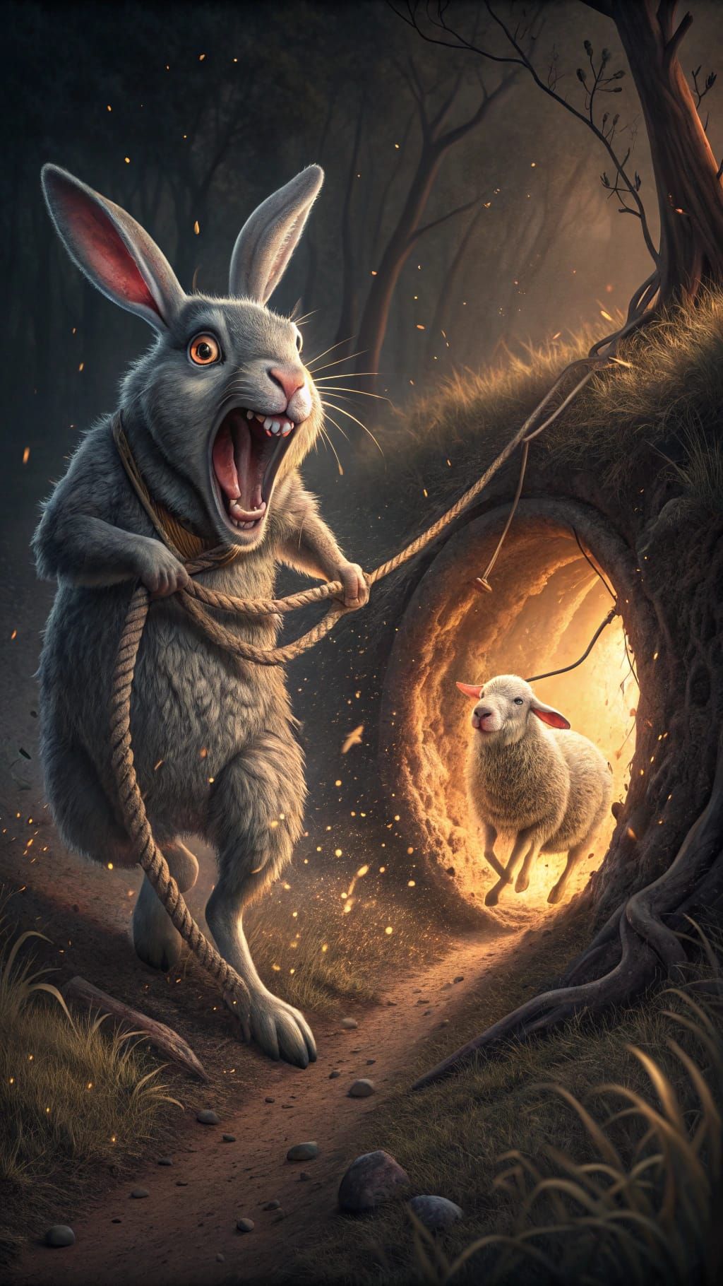 Deranged Bunny and Sheep Tumble into Rabbit Hole