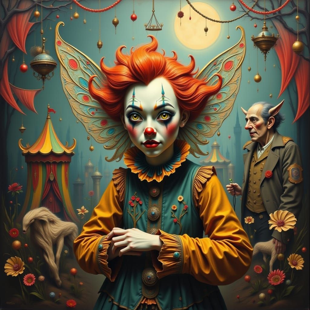 Fairy Clown at the Circus: A Digital Rendering