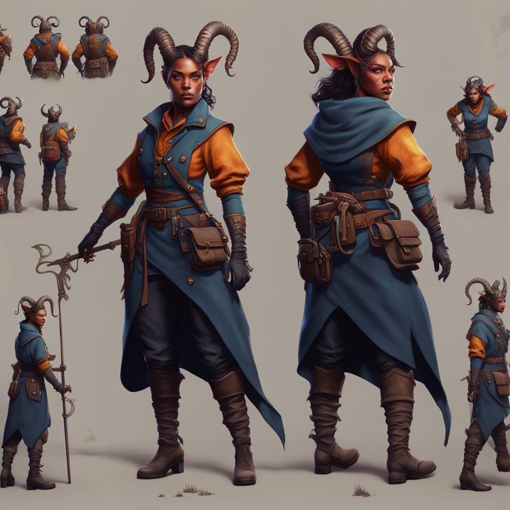 Tiefling Zookeeper in Detailed Matte Painting Style
