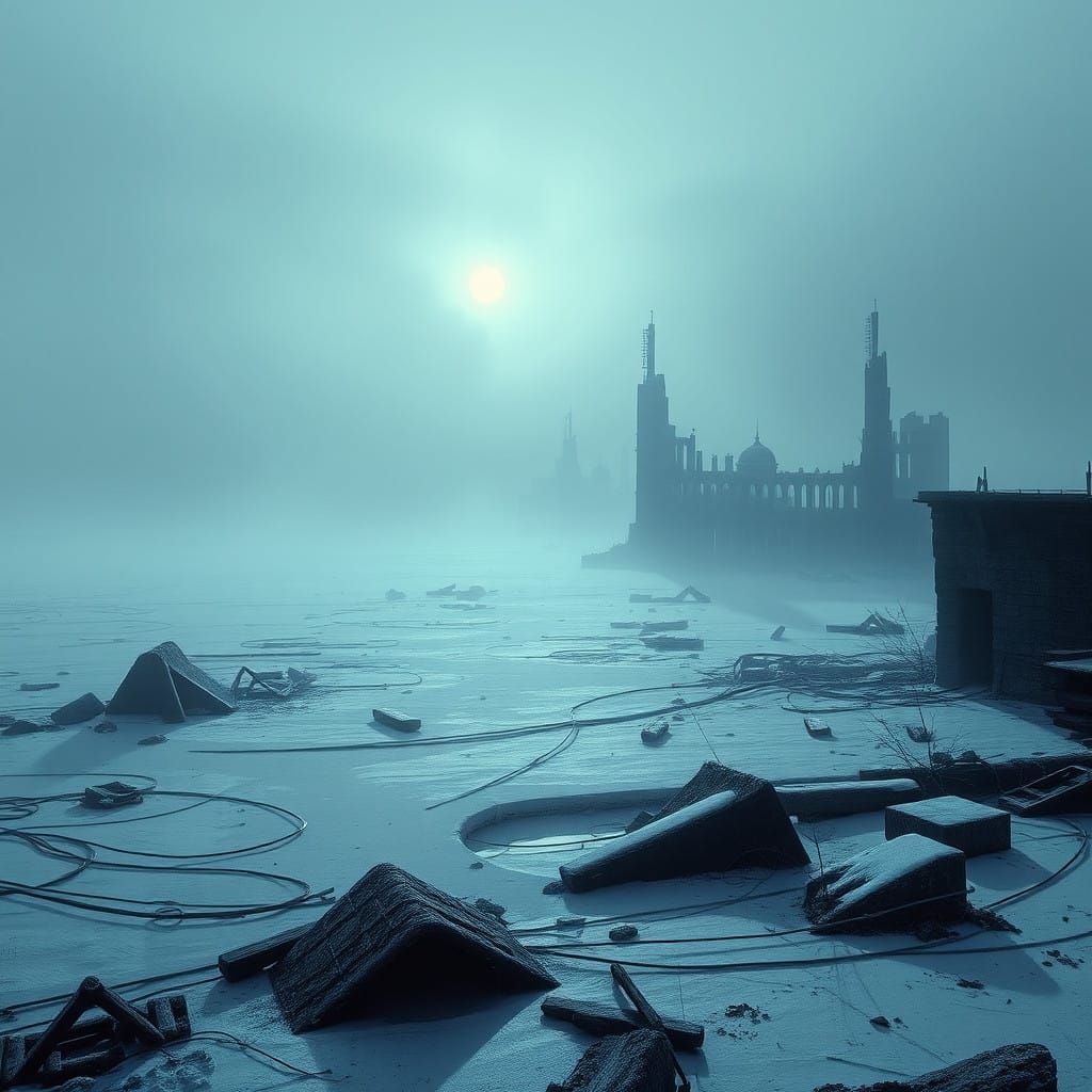 Post-Apocalyptic Winter Wasteland in Melancholic Style
