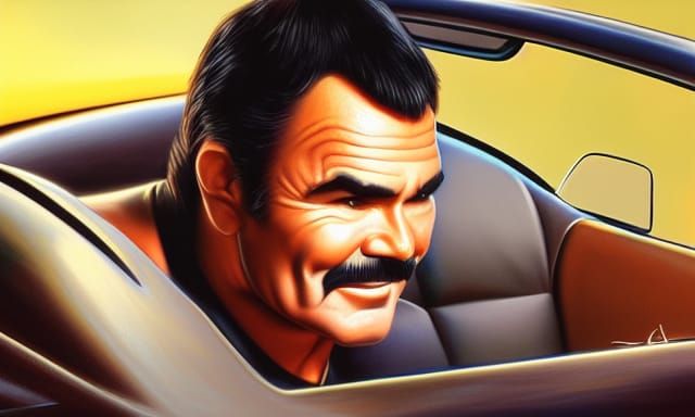 Burt Reynolds in Firebird, Digital Art Style
