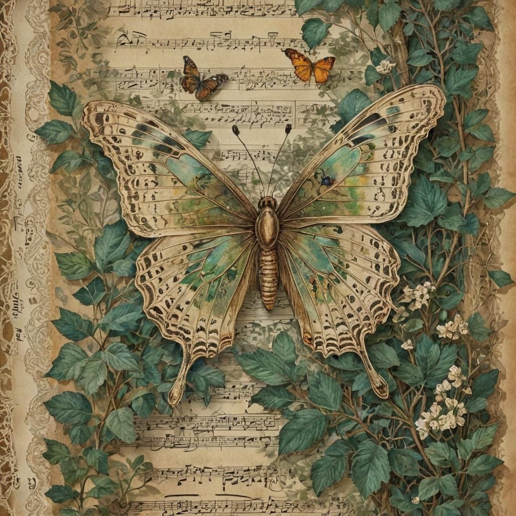 Cosmic Butterfly Serenade in Spectrum Colors