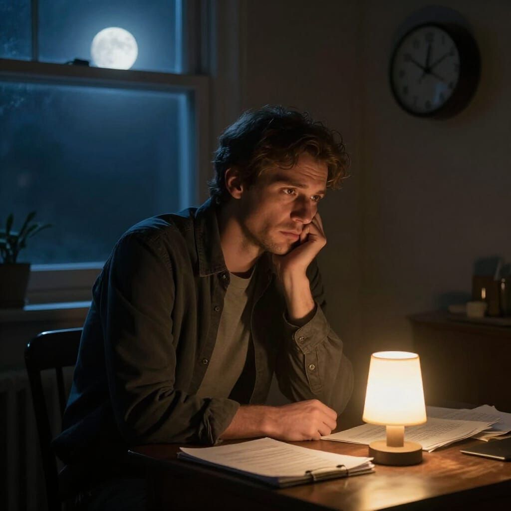 Man Reflects on Life and Career in Moody Moonlight
