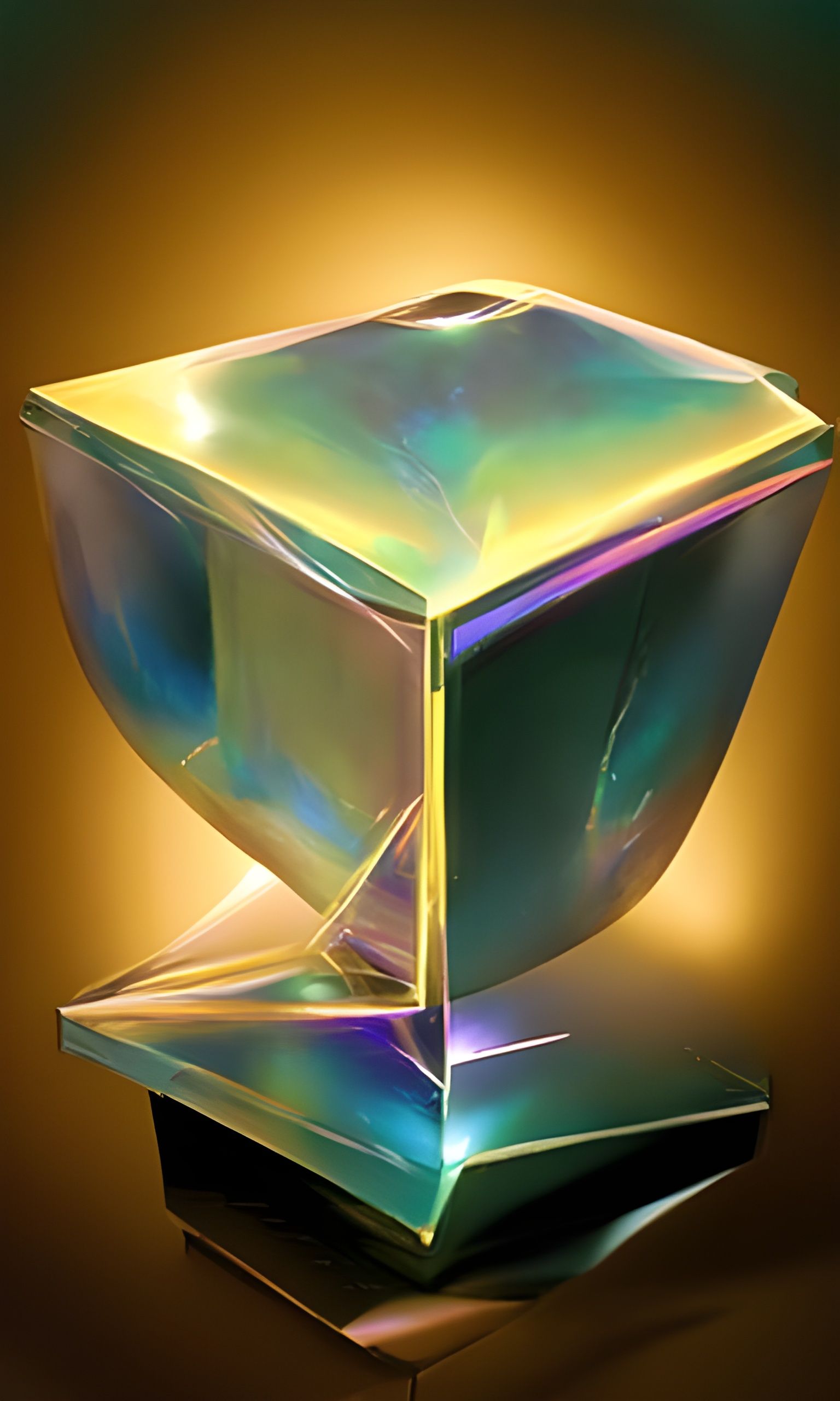 The tesseract of glass iridescent