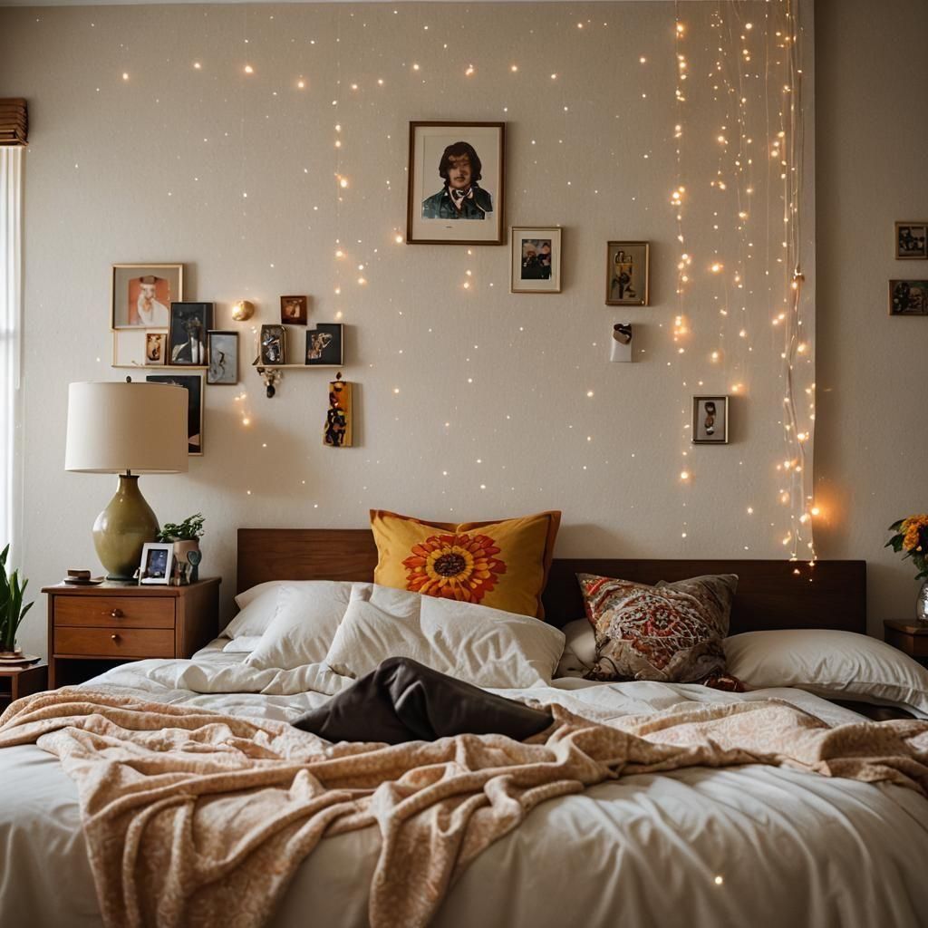 1970s Bedroom in Professional Photography Style