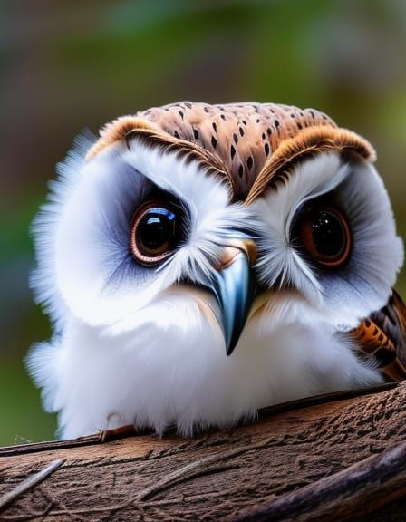 Juvenile Barn Owl with Down Feathers