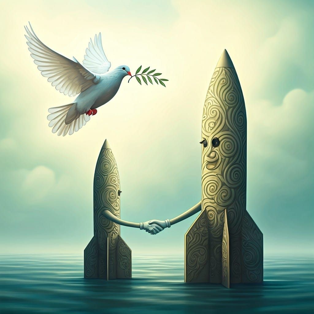 Surreal Dove Brings Peace to Nuclear Missile Friends in Whim...