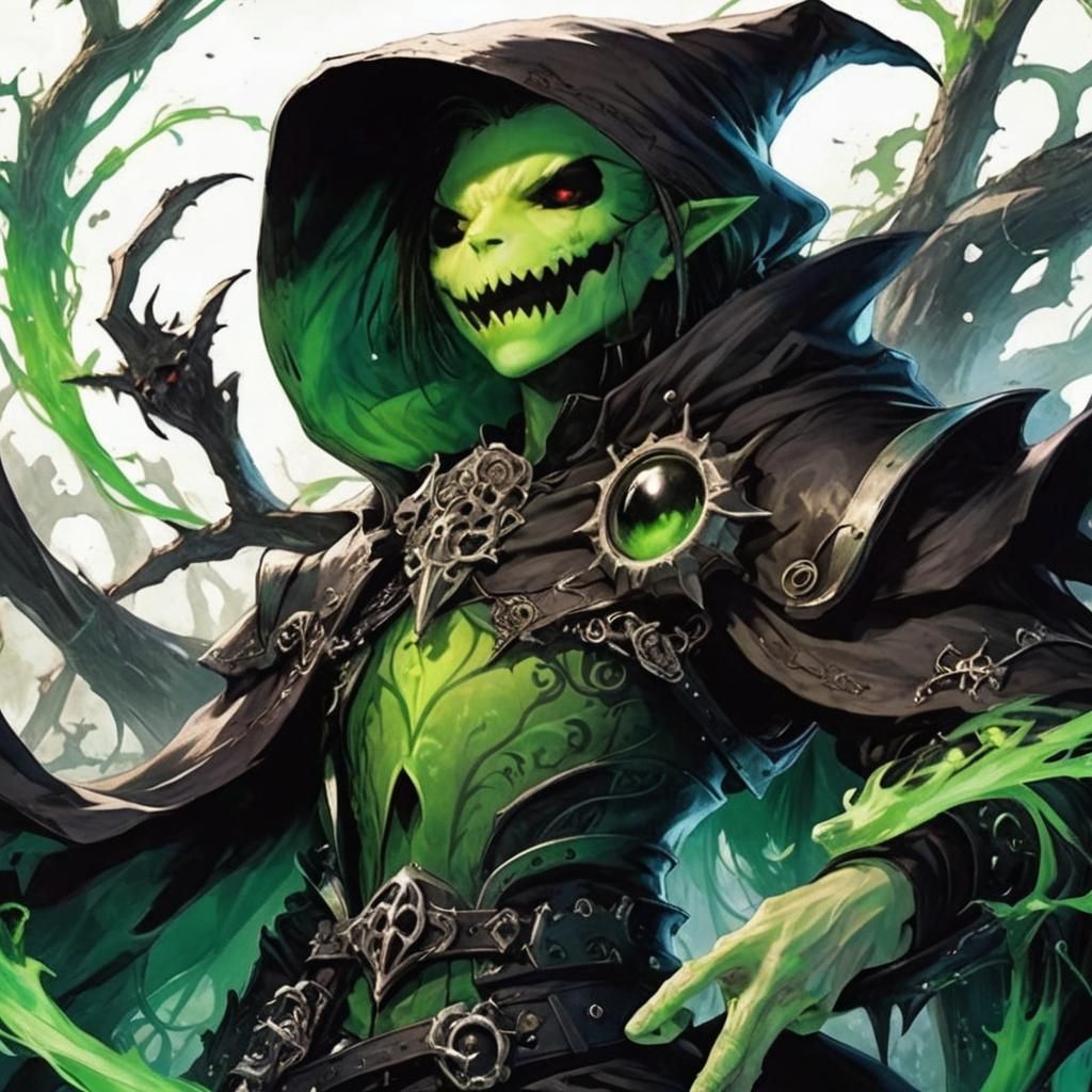 Gothic Village Sorcerer in Dark Fantasy Attire