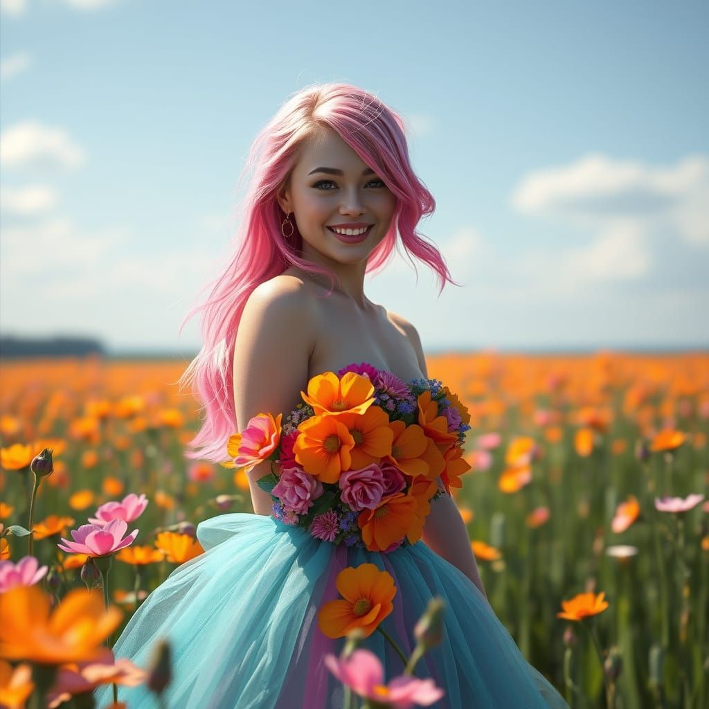 Ethereal Beauty in a Floral Paradise