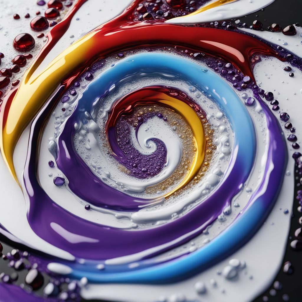 Dotted Diamond Pour Painting in Detailed Matte Style