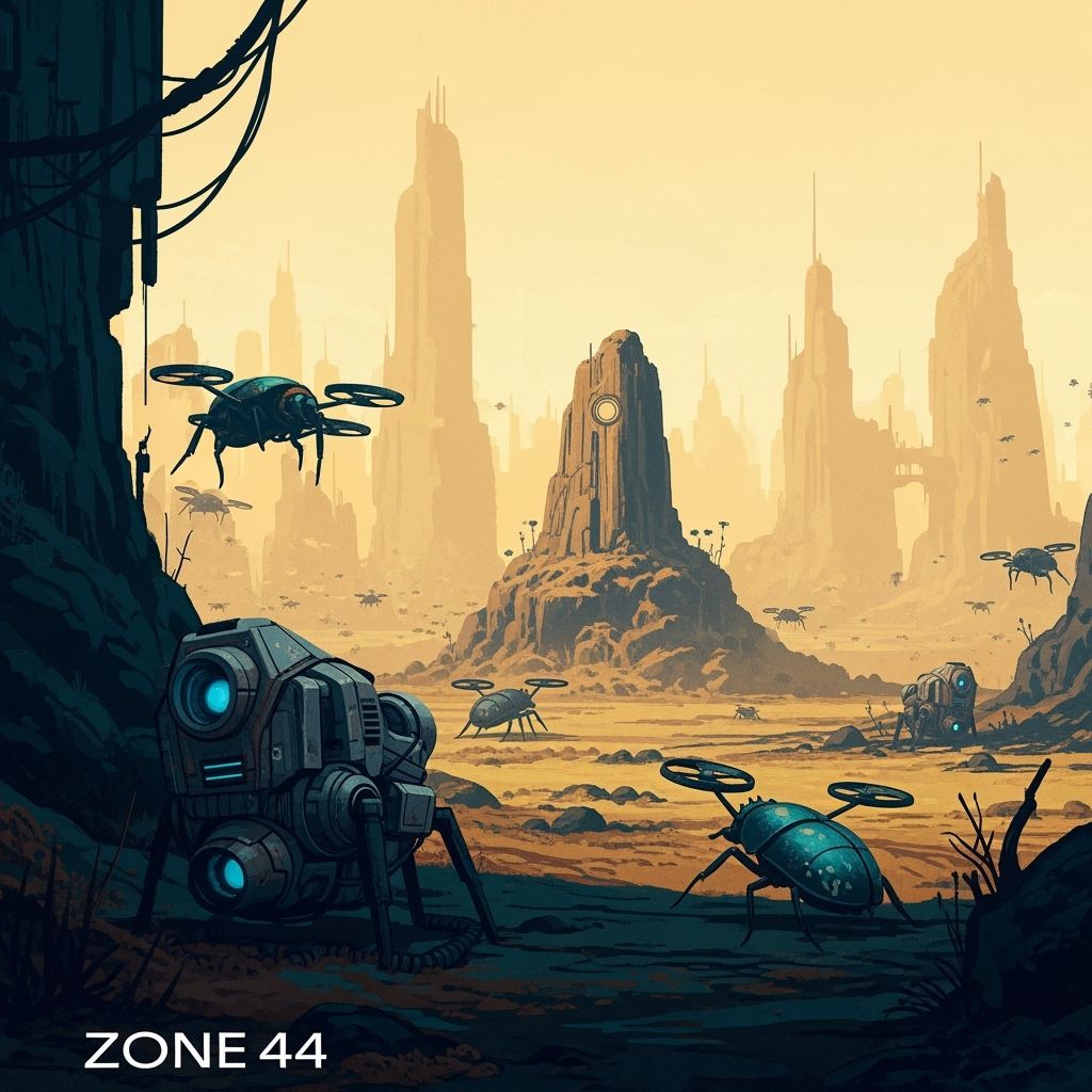 Futuristic Cityscape with Flying Vehicles in Digital Art