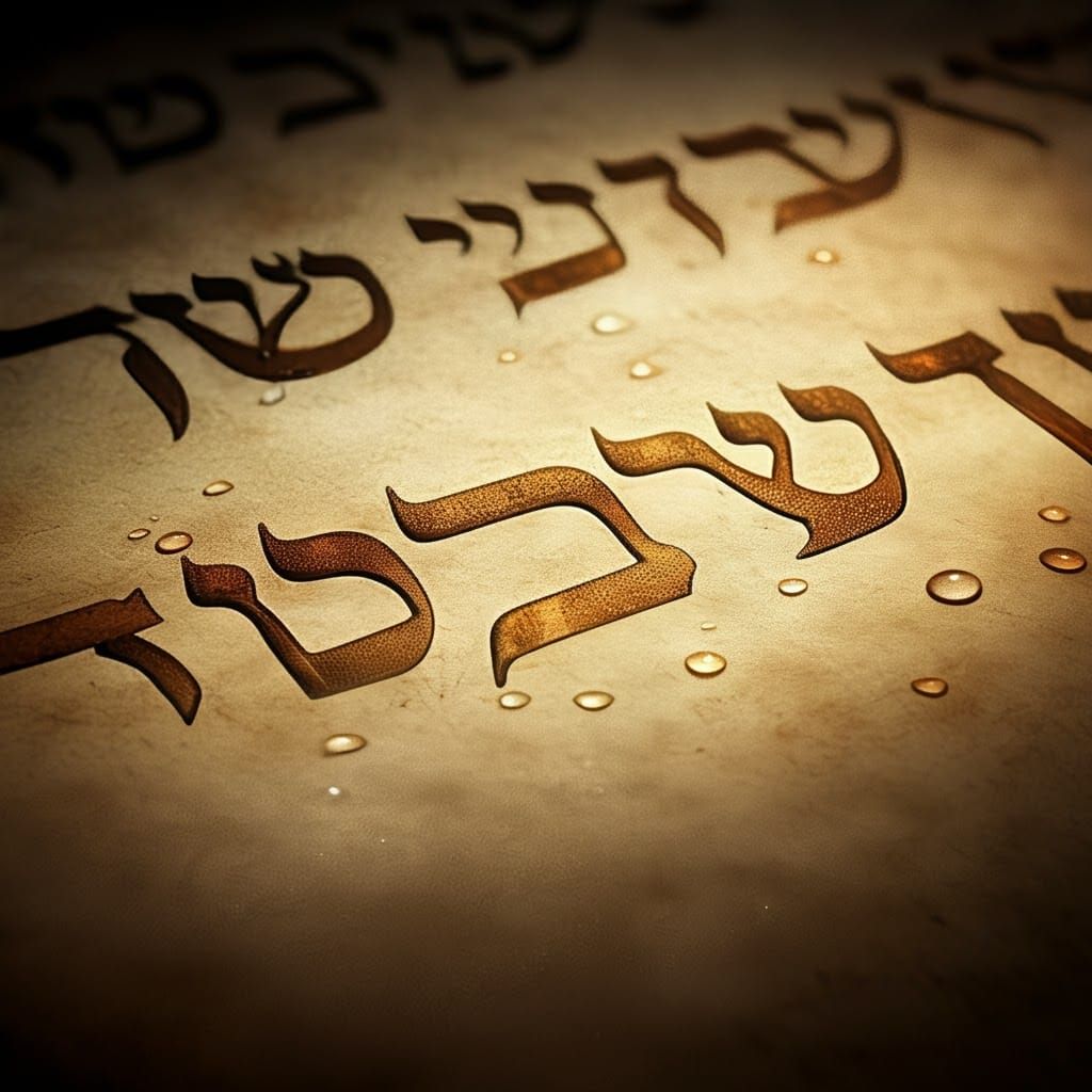 Detailed 3D Render of Hebrew Calligraphy on Parchment