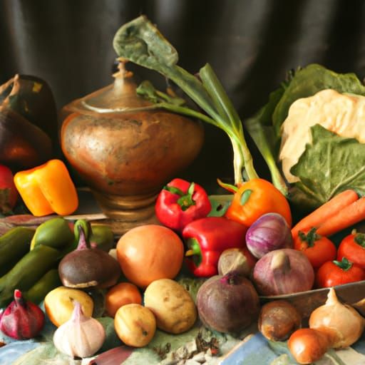 Colorful Still Life with Garden Vegetables