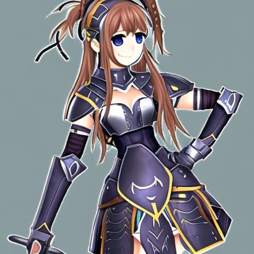 Monika from DDLC as Armored Knight