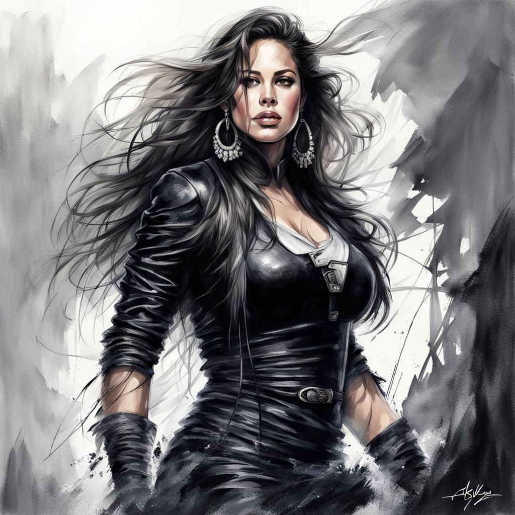 Ashley Graham in Royo Style Digital Art