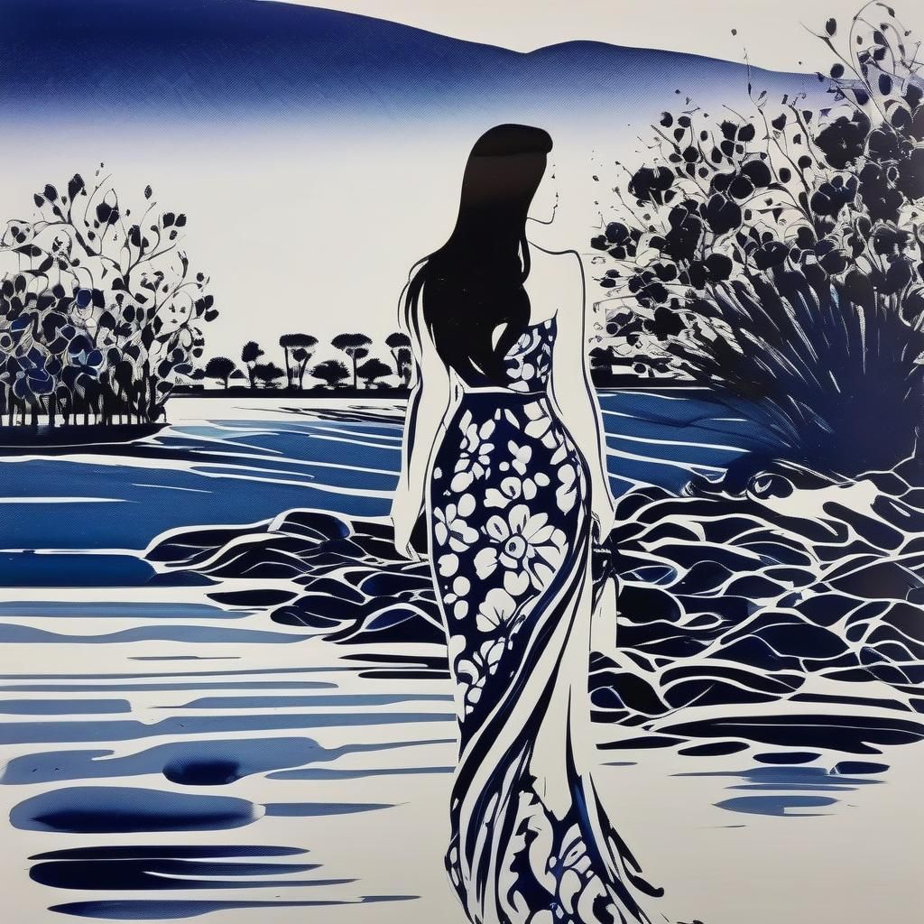 Woman Walking Beside River, Masterpiece