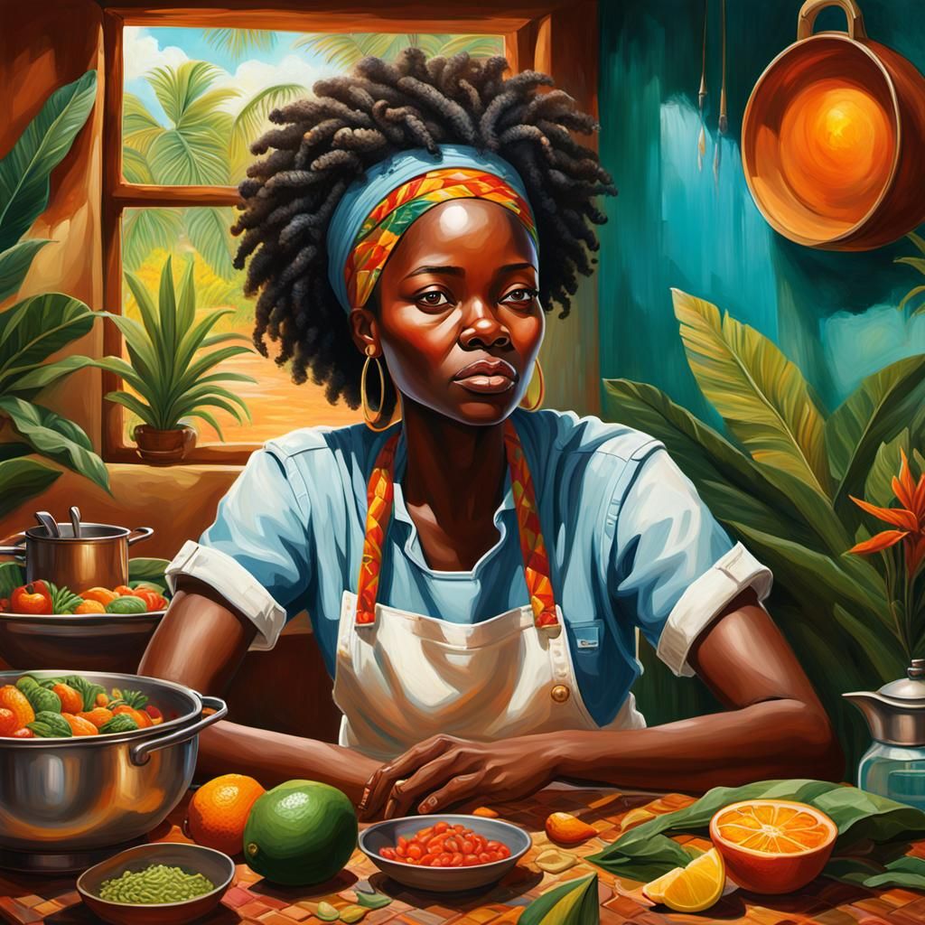 African Chef's Daydream Vision in Hyperrealistic Style