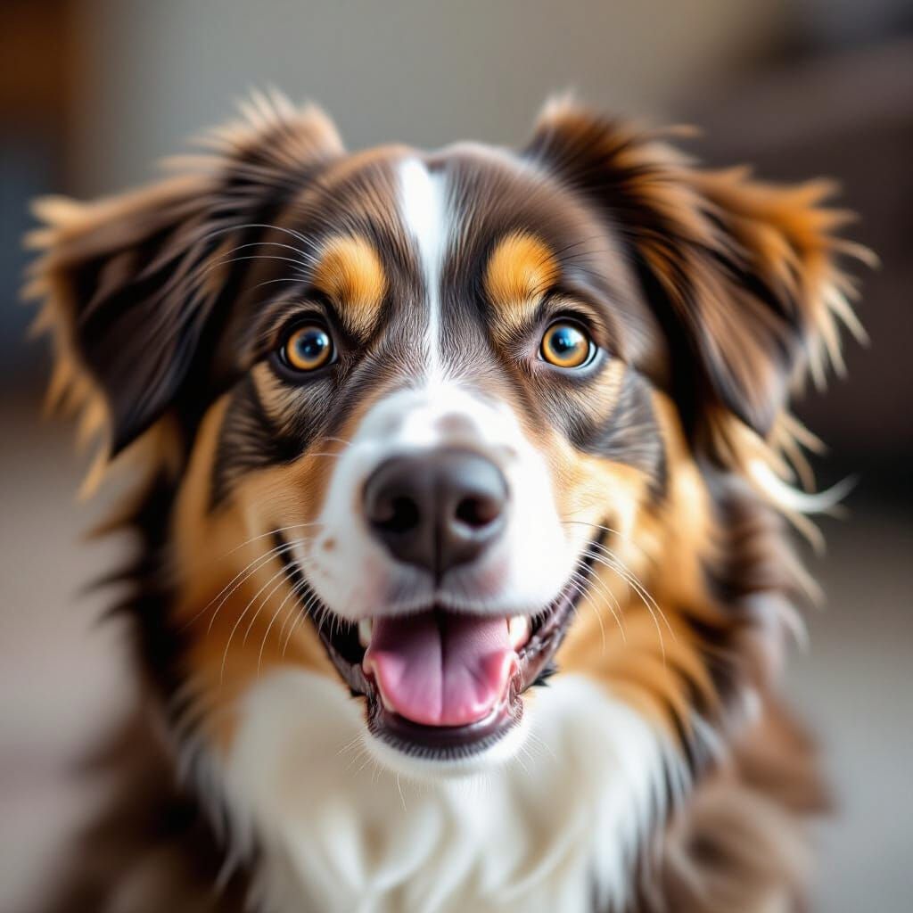 Photorealistic Portrait of a Happy, Confident Dog