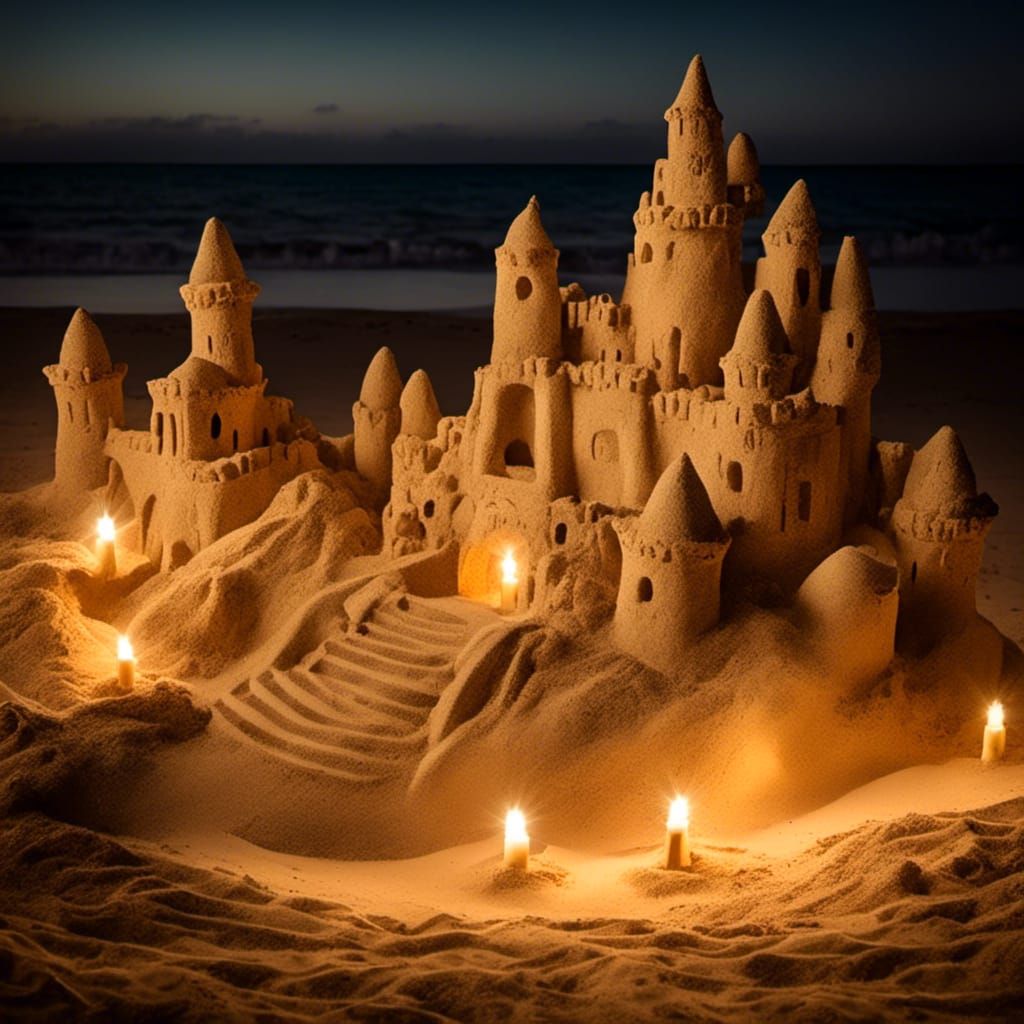 Sand castle <lora:Mystyle7:1.0>