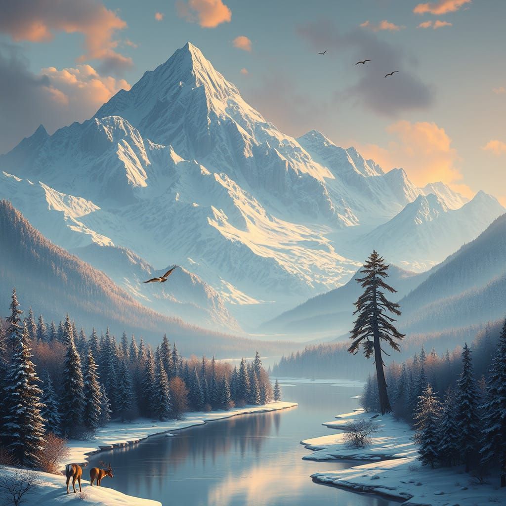 Winter Wonderland in Majestic Mountains