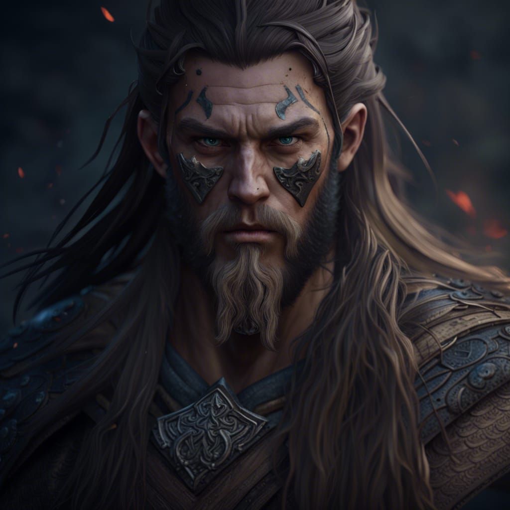 Attractive Medieval Viking Male in Detailed Matte Painting