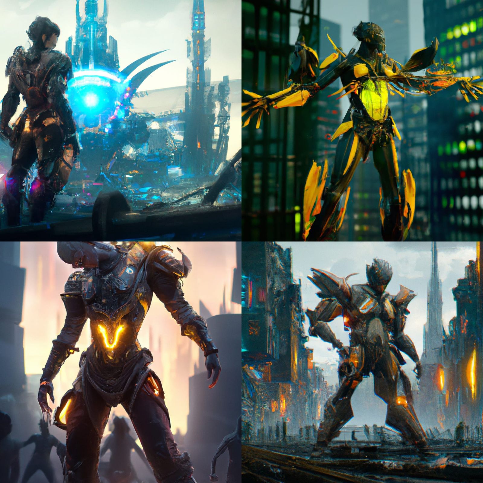 Heroic Cyberpunk Character in Detailed Digital Art