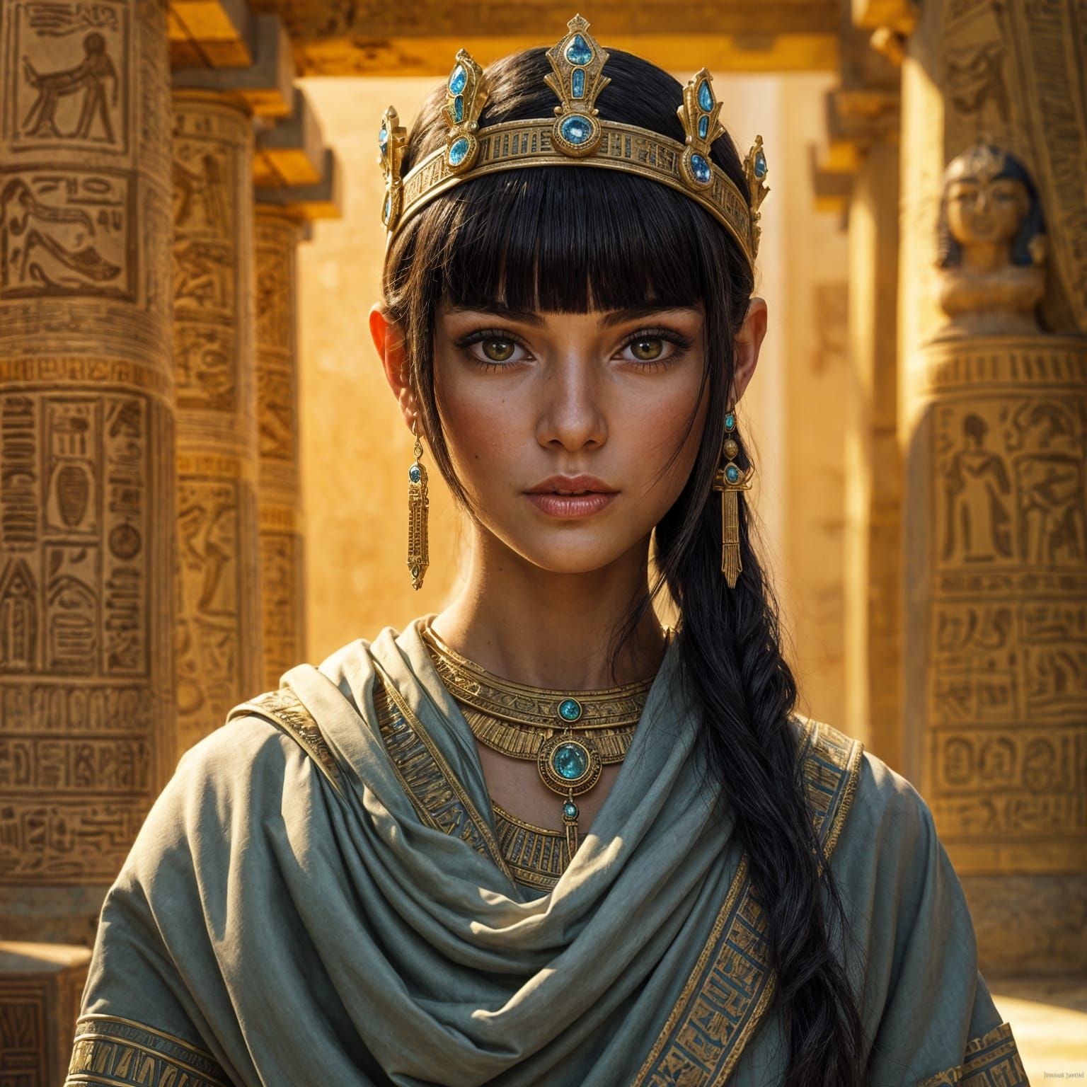 Ancient Egyptian Goddess Portrait in Ultra Realistic Style