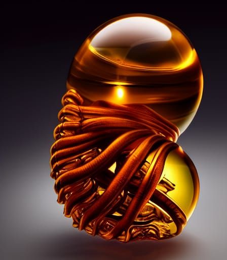 Alien Facehugger Encased in Amber: Hyperrealistic Art