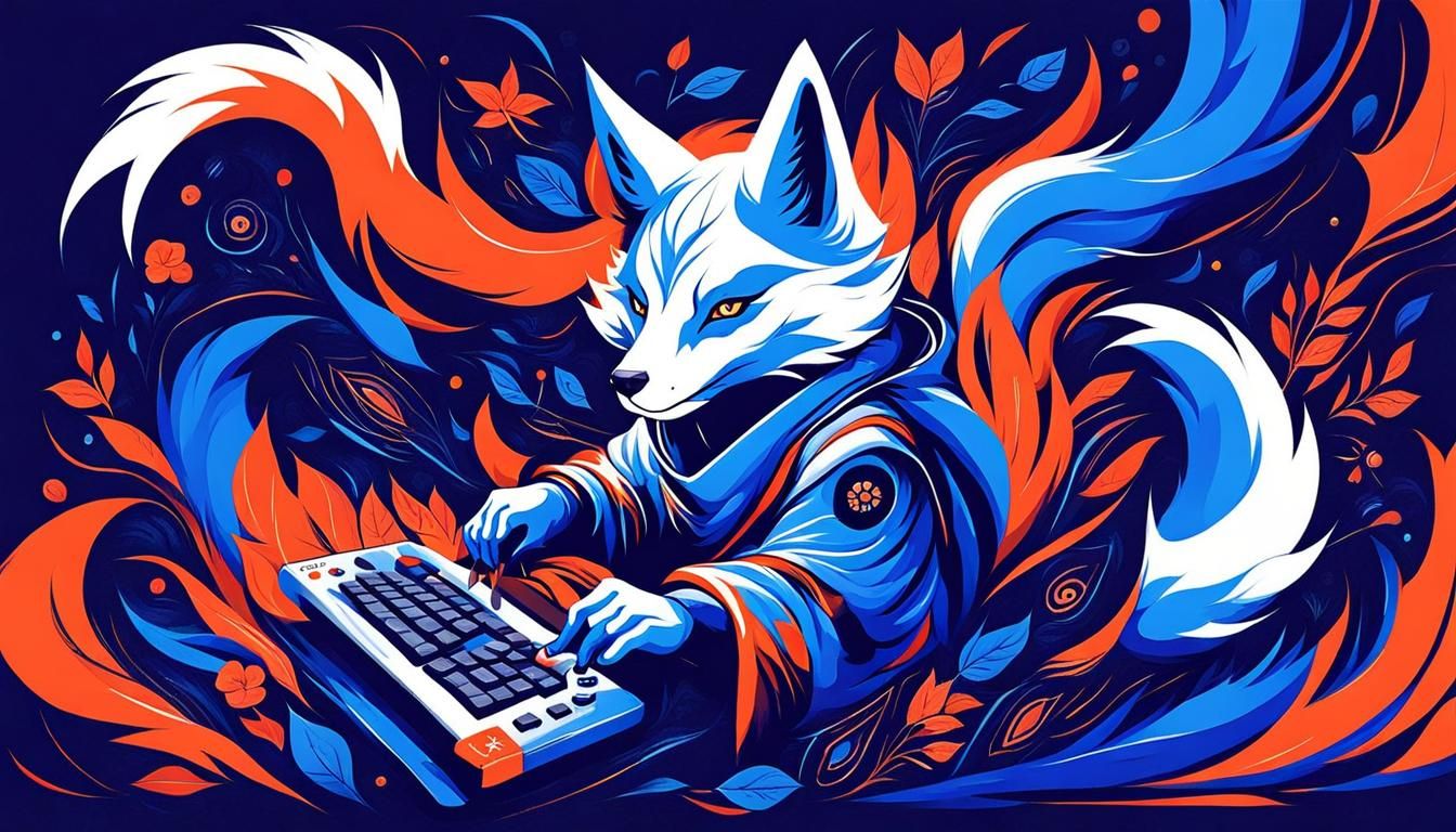Blue Kitsune Gaming: Abstract Art in Complementary Colors