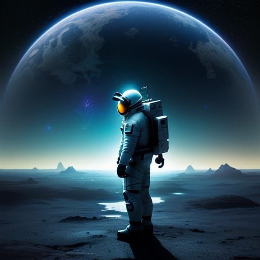 Cinematic Space Expedition in Vibrant Digital Art