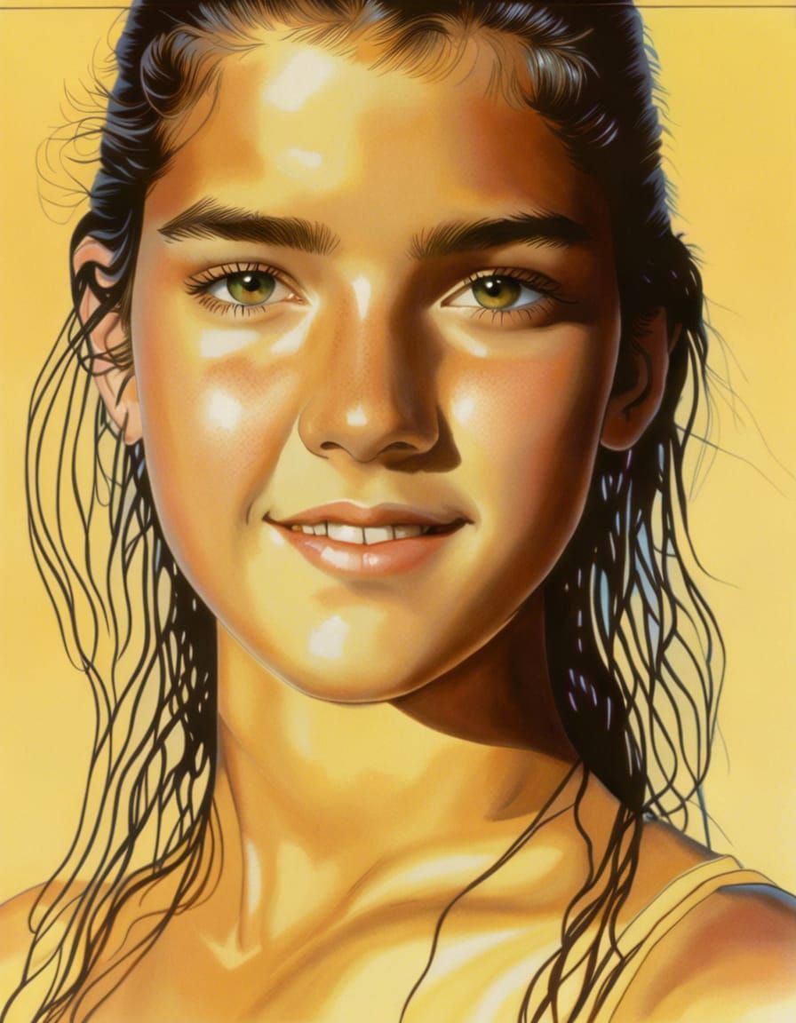 Phoebe Cates at the Beach