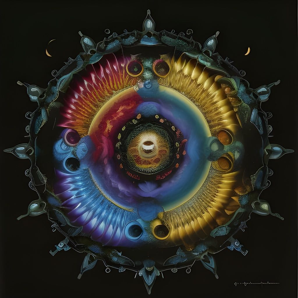 Elemental Birth: Vivid Mixed Media Ink Illustration