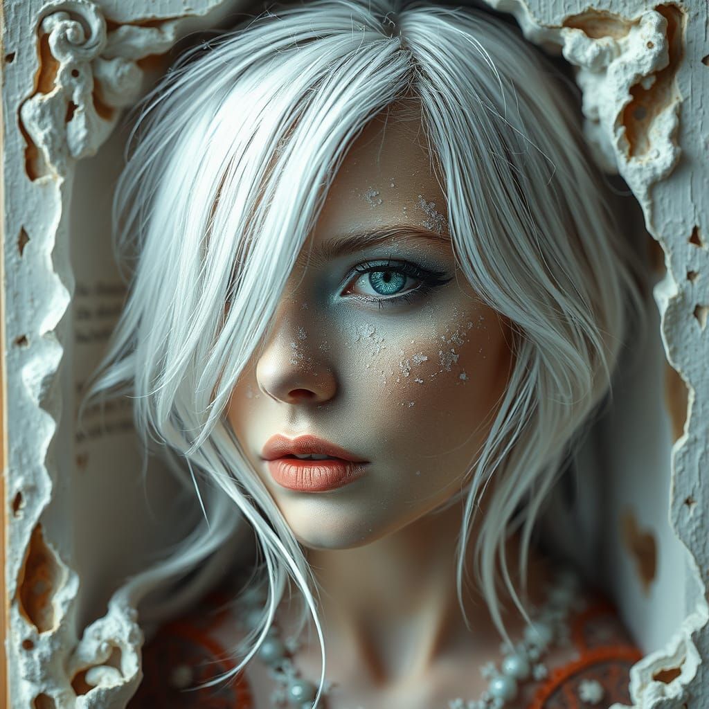 Enchanted Bookshelf Realm with Fractal Beauty