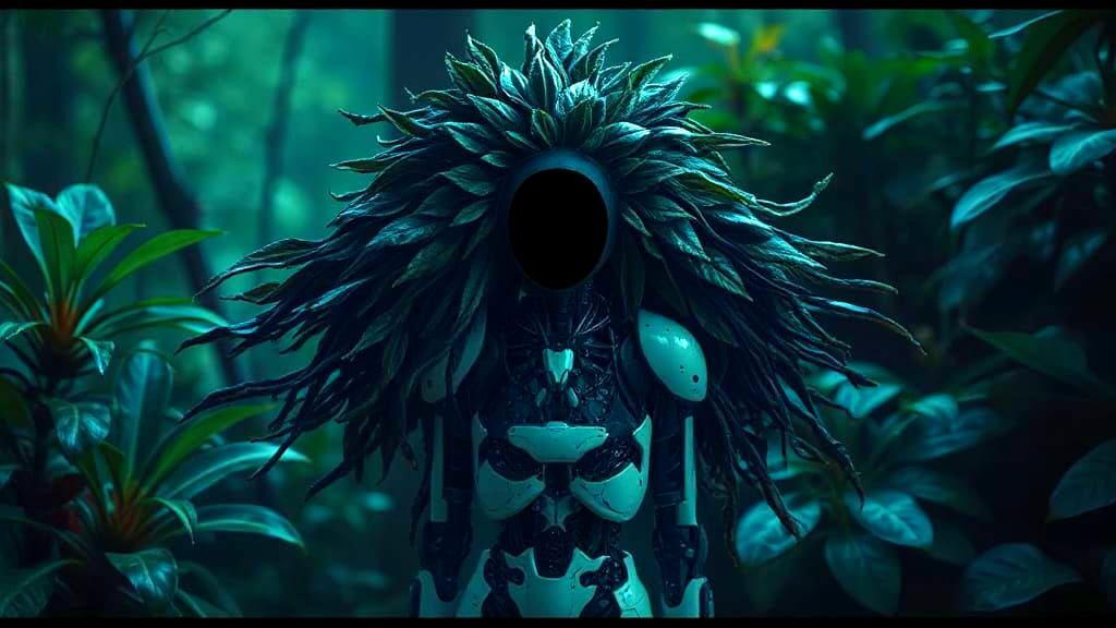 Cyborg Portrait in Studio Ghibli Fairytale Style