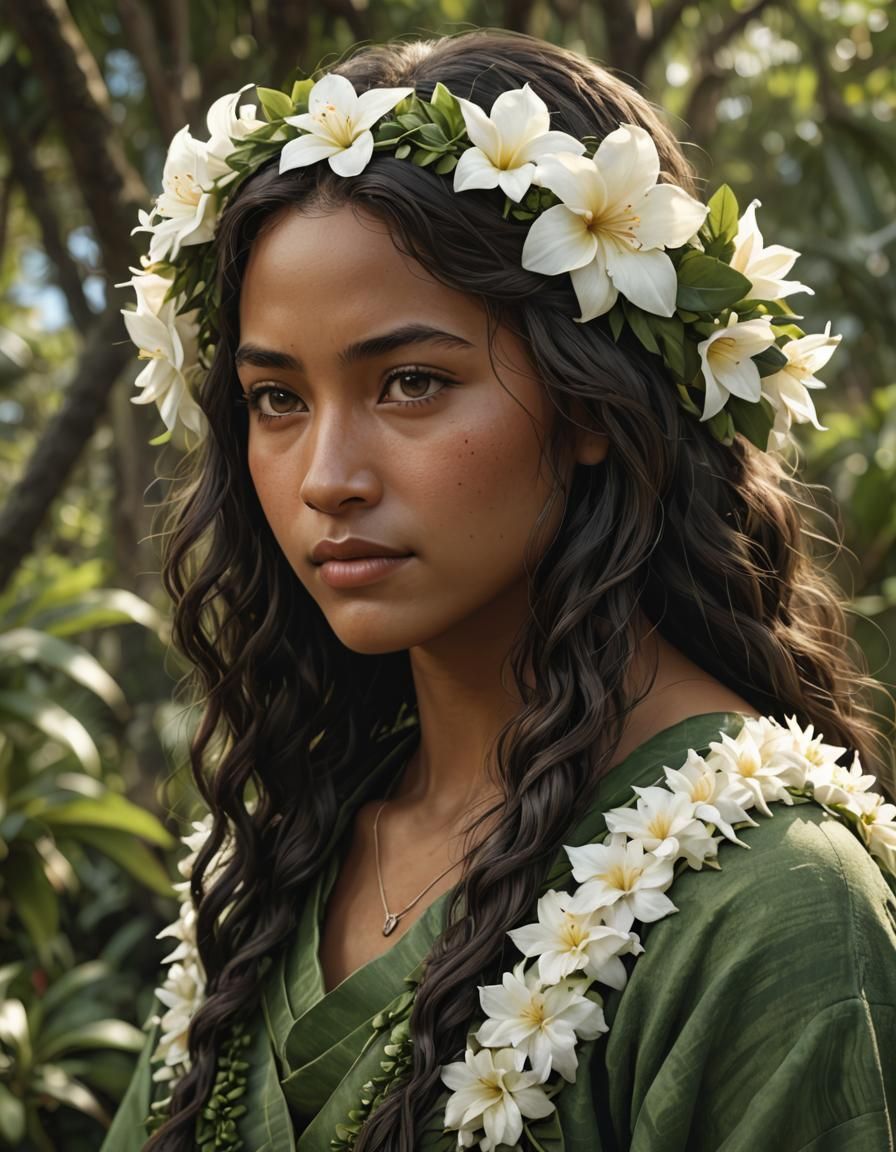 Vintage Portrait of a Beautiful Woman in Natural Style