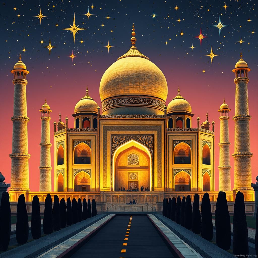 Gilded Glamour: The Art Deco Revamp of the Taj Mahal in Agra