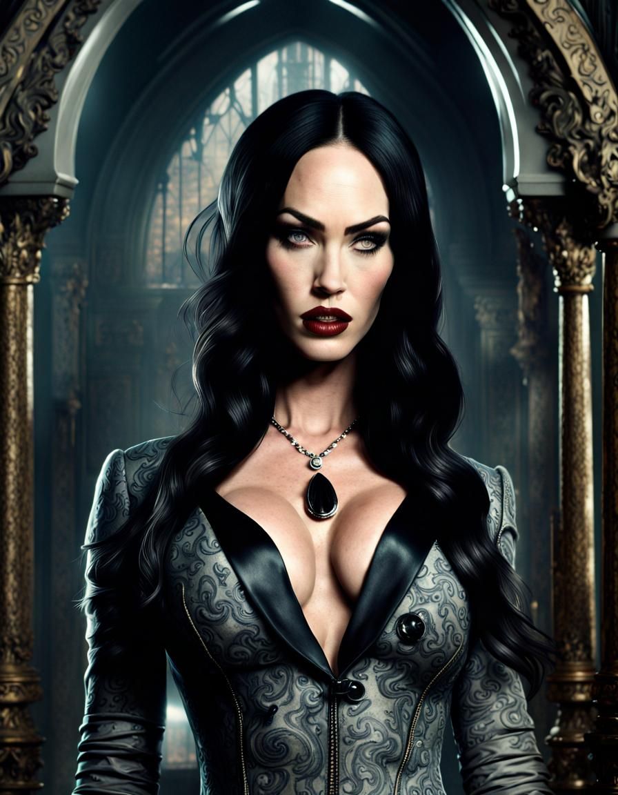 Megan Fox as Morticia Addams: Digital Matte Painting
