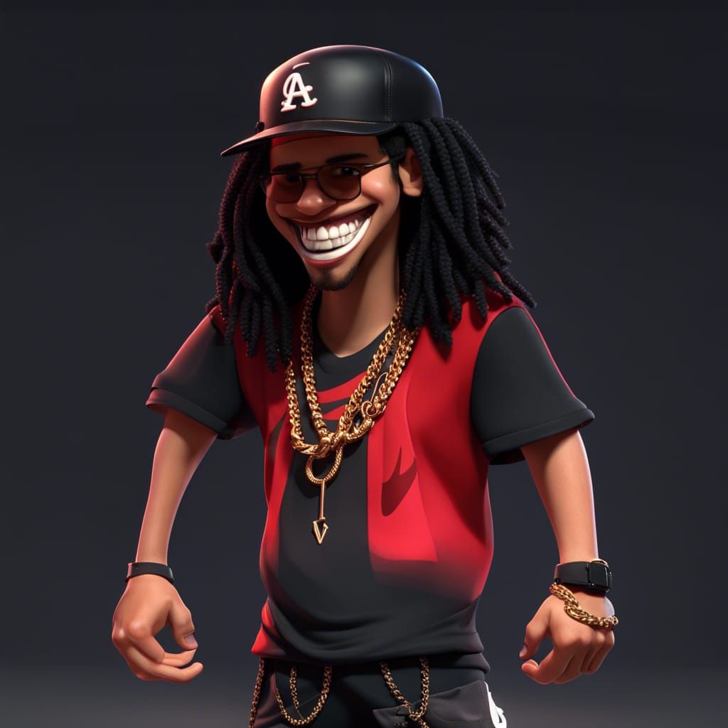 Hiphop Artist Character Design in 3D Digital Art