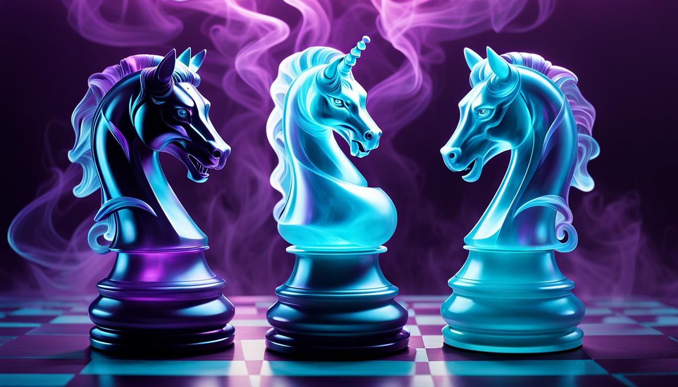 Celestial Chess Set with Opalescent Vapor Trails