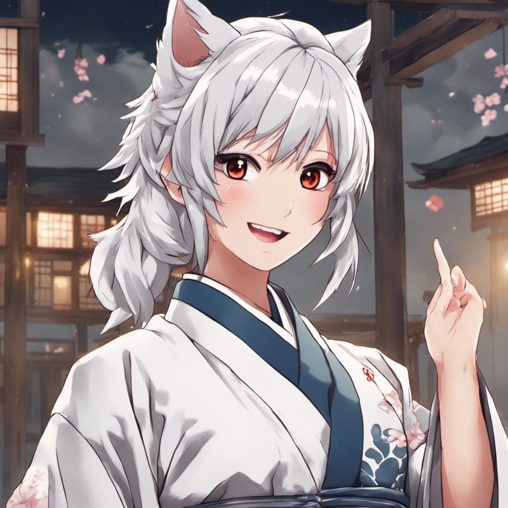Happy Wolf Girl in Yukata: Anime Key Visual
