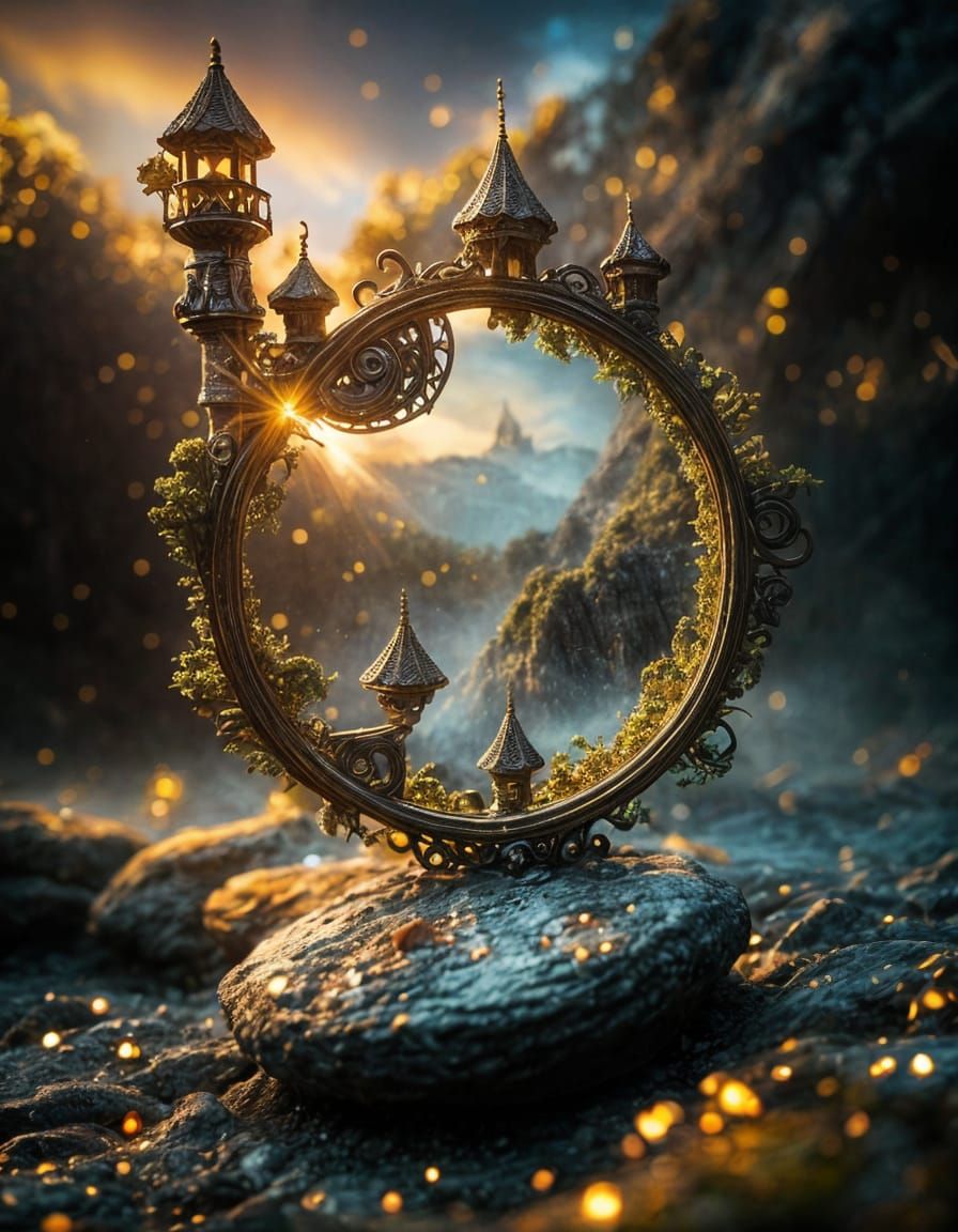 Enchanted Wooden Ring Portal to Fairy Village