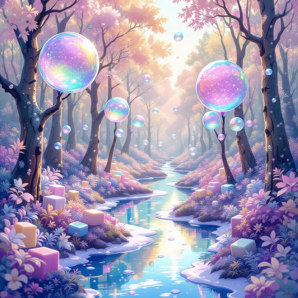 Whimsical Bubble Forest with Soap Bar Foliage