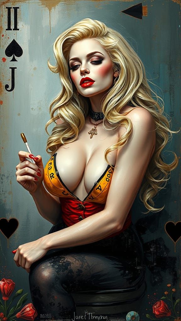 Seductive Joker Pinup Playing Card Art