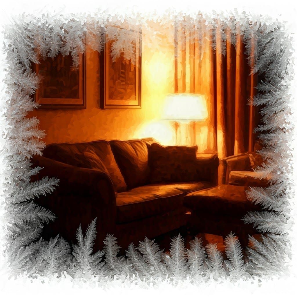 Cozy Winter Scene in Expressive Watercolor