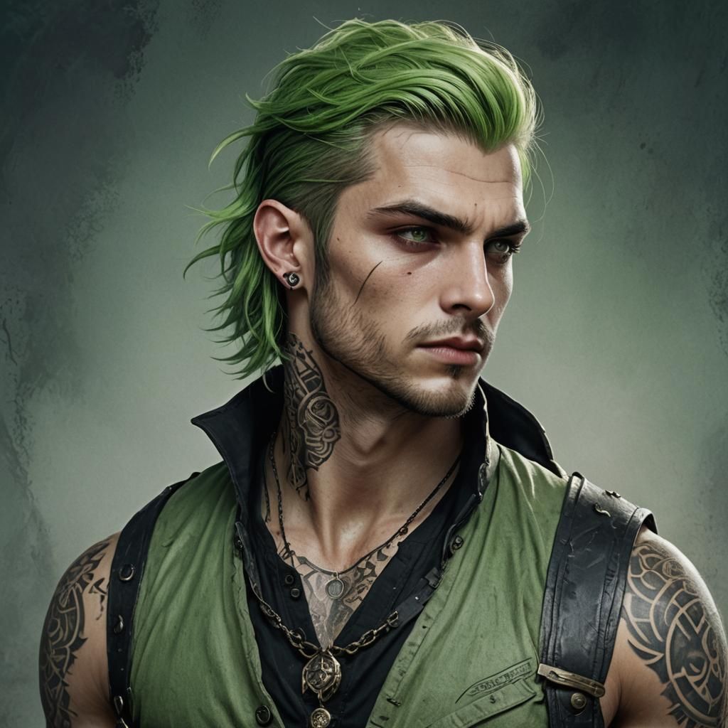 Green Haired Sorcerer Concept Art